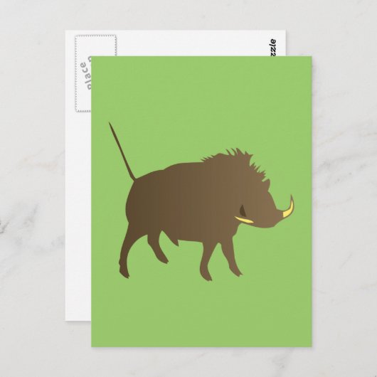 Wildschwein Postkarte (Vorne/Hinten)