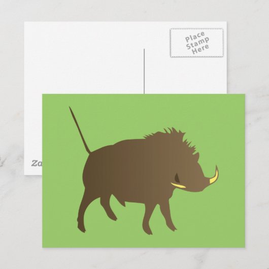 Wildschwein Postkarte (Vorne/Hinten)