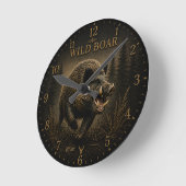 Wildschwein Runde Wanduhr (Winkel)