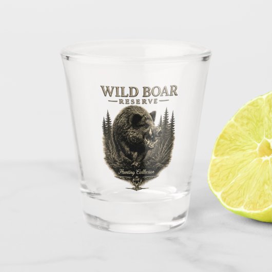 Wildschwein Schnapsglas (Vorderseite)