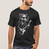 Wildschwein spielt Kontrabass in einer Rockband T-Shirt (Vorderseite)
