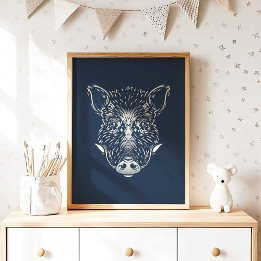 Wildschwein | Waldtier-Wildschwein-Wandbild Poster