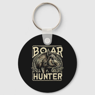 Wildschweine Cool Retro Hog Jagd Männer Vintag Schlüsselanhänger
