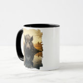 Wildschweine im Herbst Reflektion des Sees Tasse (Vorderseite Links)