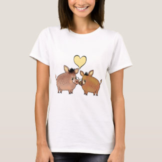 Wildschweine Liebe Herztierliebhaber Kunst T-Shirt