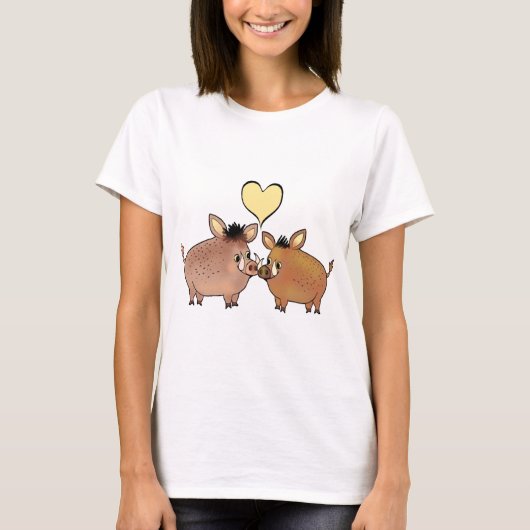 Wildschweine Liebe Herztierliebhaber Kunst T-Shirt (Vorderseite)