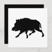 Wildschweine oder Wildschweine Elegante Silhouette Einladung (Vorne/Hinten)