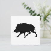 Wildschweine oder Wildschweine Elegante Silhouette Einladung (Stehend Vorderseite)