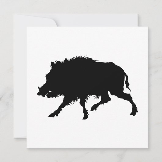 Wildschweine oder Wildschweine Elegante Silhouette Einladung (Vorderseite)
