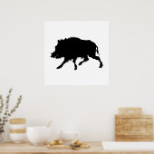 Wildschweine oder Wildschweine Elegante Silhouette Poster (Küche)