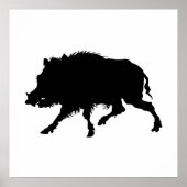 Wildschweine oder Wildschweine Elegante Silhouette Poster (Vorne)