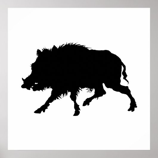 Wildschweine oder Wildschweine Elegante Silhouette Poster (Vorne)