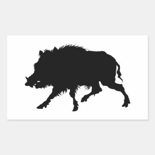 Wildschweine oder Wildschweine Elegante Silhouette Rechteckiger Aufkleber