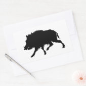 Wildschweine oder Wildschweine Elegante Silhouette Rechteckiger Aufkleber (Umschlag)