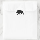 Wildschweine oder Wildschweine Elegante Silhouette Runder Aufkleber (Tasche)