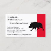 Wildschweine oder Wildschweine Elegante Silhouette Visitenkarte (Vorderseite)