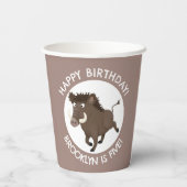 Wildschweine-Rasierapparat personalisierter Cartoo Pappbecher (Rückseite)