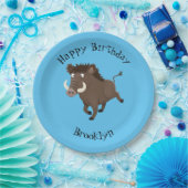 Wildschweine-Rasierapparat personalisierter Cartoo Pappteller (Party)