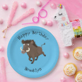 Wildschweine-Rasierapparat personalisierter Cartoo Pappteller (Party)