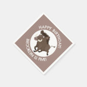 Wildschweine-Rasierapparat personalisierter Cartoo Serviette (Ecke)