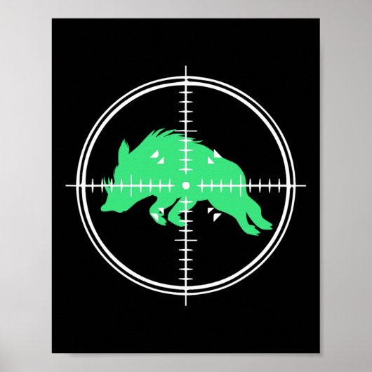 Wildschweine schießen Zielhackjagd auf Hog-Jagd Poster (Vorne)