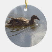 Wildschweine schwimmen im See, Natur, Vögel Keramikornament (Vorne)