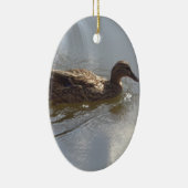 Wildschweine schwimmen im See, Natur, Vögel Keramikornament (Rechts)