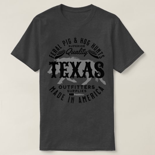 Wildschweine von Texas und Wildschweine von Hunden T-Shirt (Design vorne)