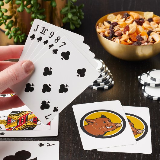 Wildschweinkopf Spielkarten