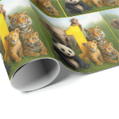 Wildtier-Babys mit der Nummer Eins Geschenkpapier (Rolleneckpunkt)