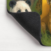 Wildtier-Babys mit der Nummer Eins Mousepad (Ecke)