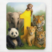 Wildtier-Babys mit der Nummer Eins Mousepad (Vorne)