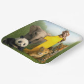 Wildtier-Babys mit der Nummer Eins Pappteller (Gewinkelt)