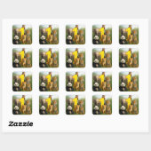 Wildtier-Babys mit der Nummer Eins Quadratischer Aufkleber (Blatt)