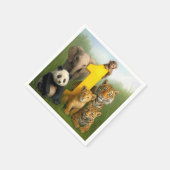 Wildtier-Babys mit einer Nummer Eins Serviette (Ecke)