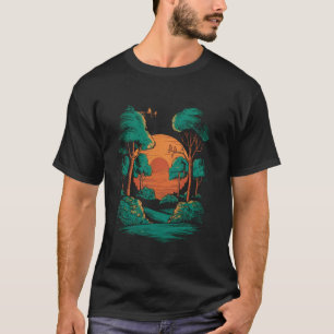 Wildtier Bäume Im Freien Natur Retro Vintage Outdo T-Shirt