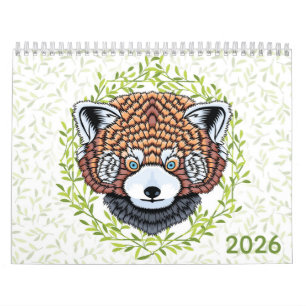 Wildtier-Blumen-Botanik-Wasserfarbe 2026 Kalender