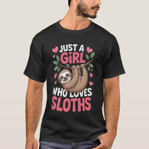 Wildtier-Fan ist ein Mädchen, das Faultiere Natur  T-Shirt