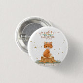 Wildtier Fuchs Aquarell Blume Button (Vorne & Hinten)