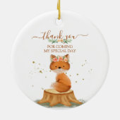 Wildtier Fuchs Blume zweiseitig Keramik Ornament (Hinten)