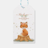 Wildtier Fuchs mit Blume danke Geschenkanhänger (Rückseite)