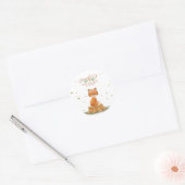 Wildtier Fuchs mit Blume Runder Aufkleber (Umschlag)