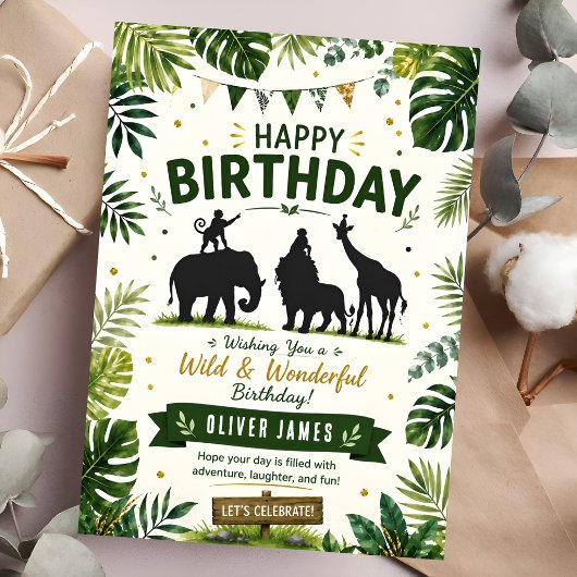 Wildtier-Geburtstag im Dschungel Karte