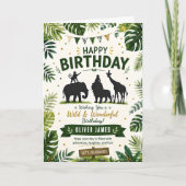 Wildtier-Geburtstag im Dschungel Karte (Vorderseite)