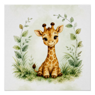 Wildtier-Giraffen-Wandkunst-Naturposter Poster