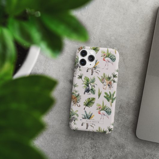 Wildtier | Jungle Greenery Monogram Case-Mate iPhone Hülle