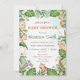 Wildtier mit Dschungelbaum-Einladung Einladung