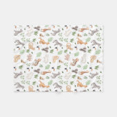 Wildtier mit Dschungelbaum-Muster Fleecedecke (Vorderseite (Horizontal))