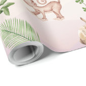 Wildtier mit Dschungelbaum-Muster Geschenkpapier (Rolleneckpunkt)