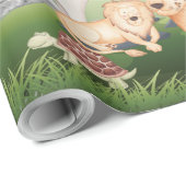 Wildtier mit Dschungelbaum-Muster Geschenkpapier (Rolleneckpunkt)